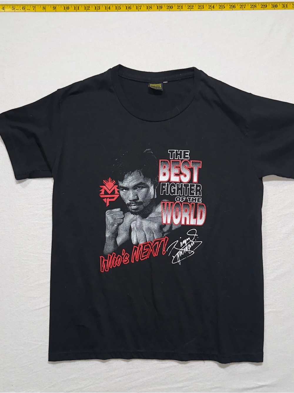 2000s Manny Pacquiao Black Graphic Crewneck T-Shirt - The Best Fighter Design